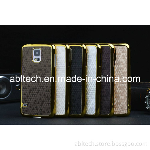 Newest Luxury Leather & Aluminum Hard Back Case for Galaxy S5